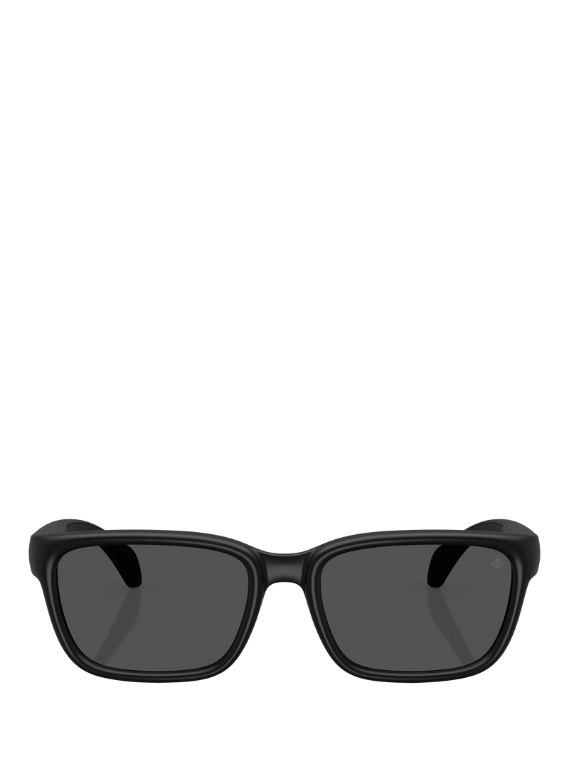 Moncler rectangular sunglasses matte black, imported from the UK