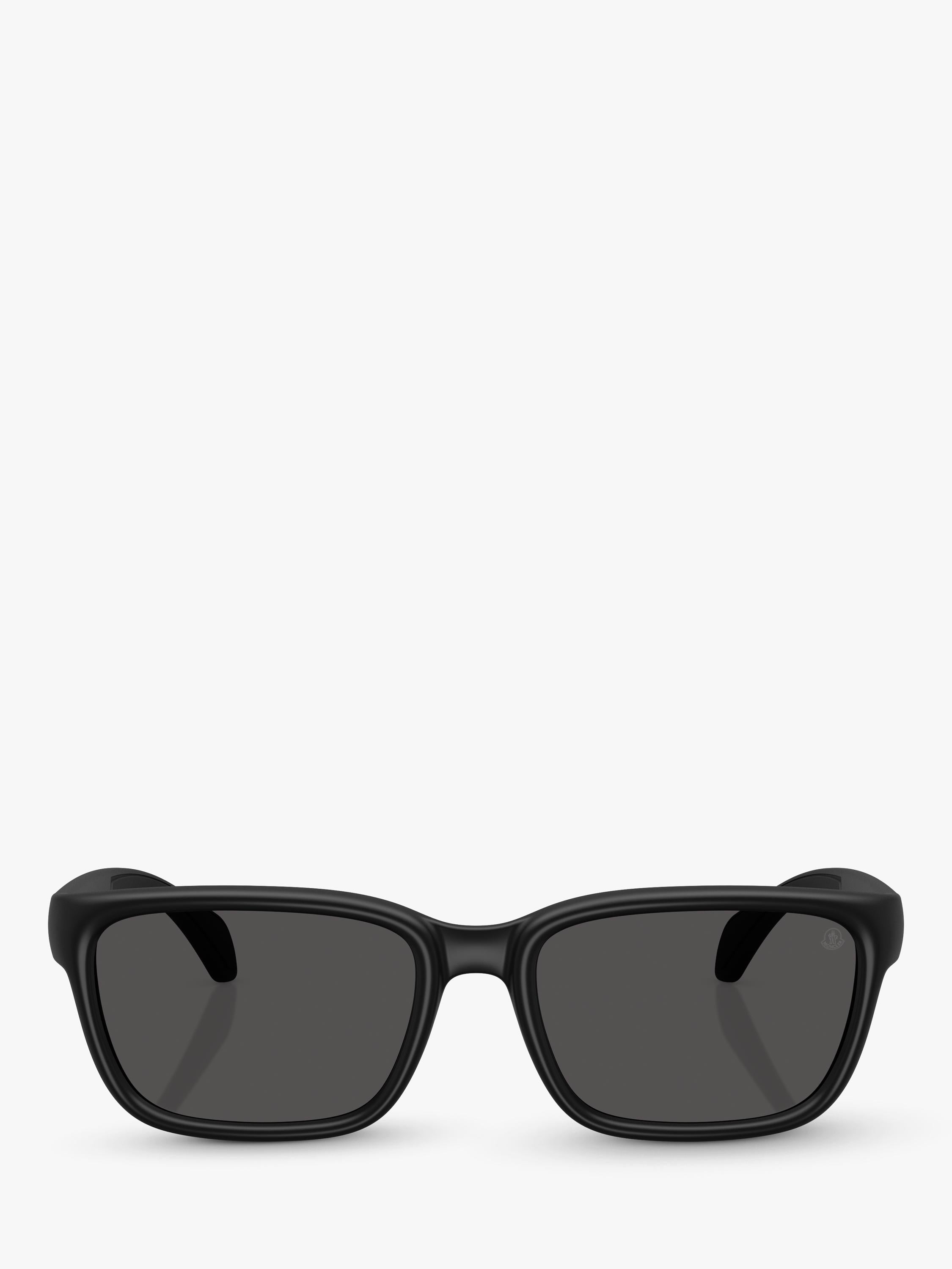 Moncler rectangular sunglasses matte black, imported from the UK