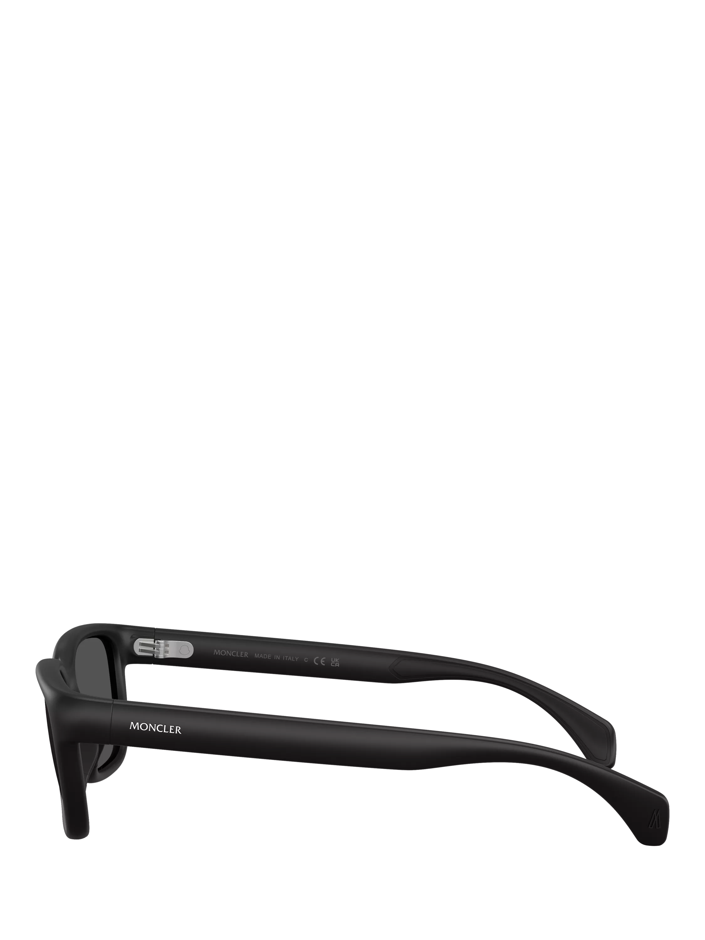 Moncler rectangular sunglasses matte black, imported from the UK