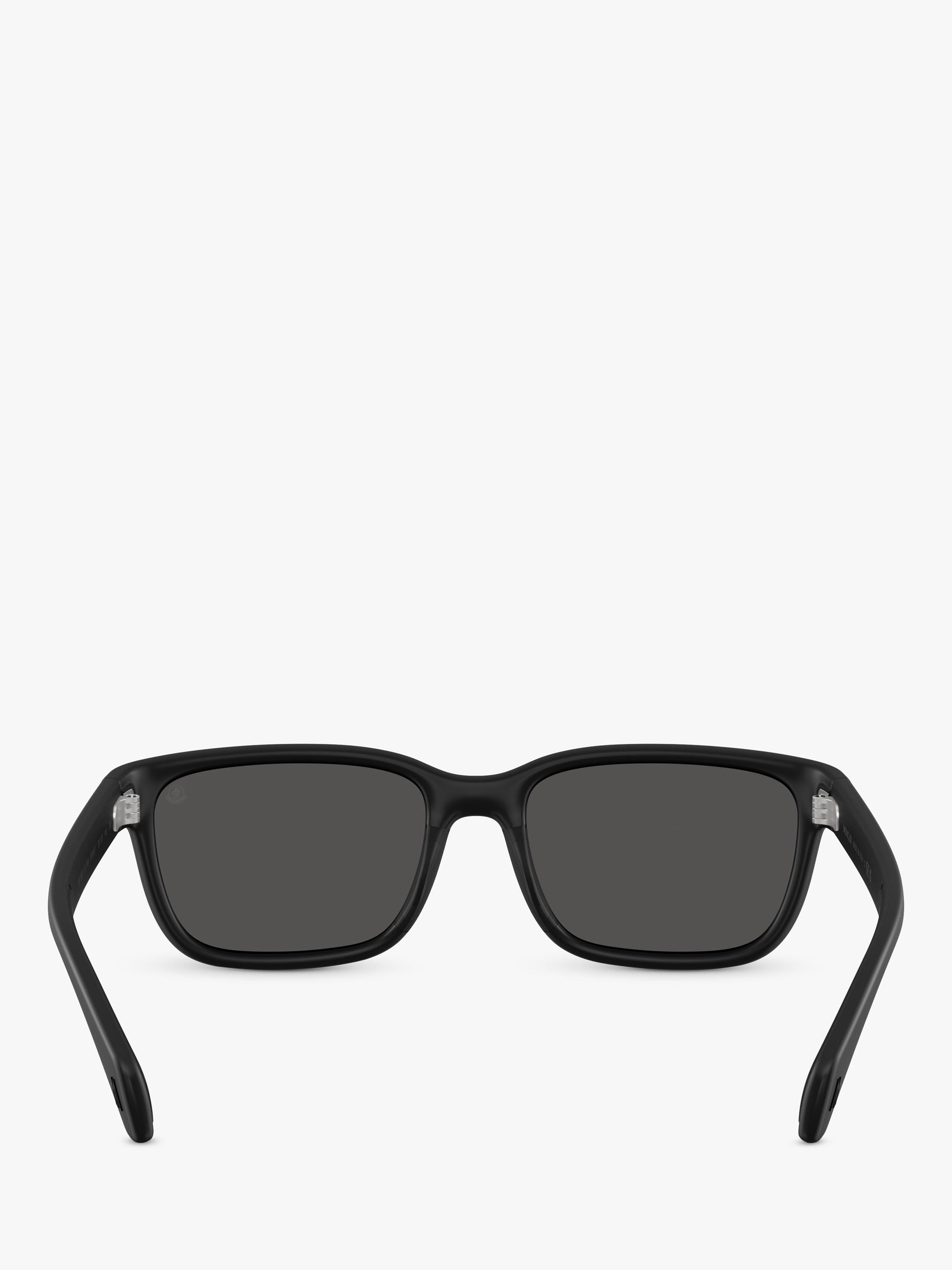 Moncler rectangular sunglasses matte black, imported from the UK