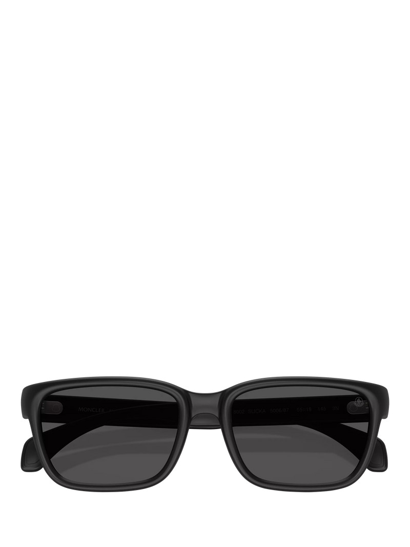 Moncler rectangular sunglasses matte black, imported from the UK