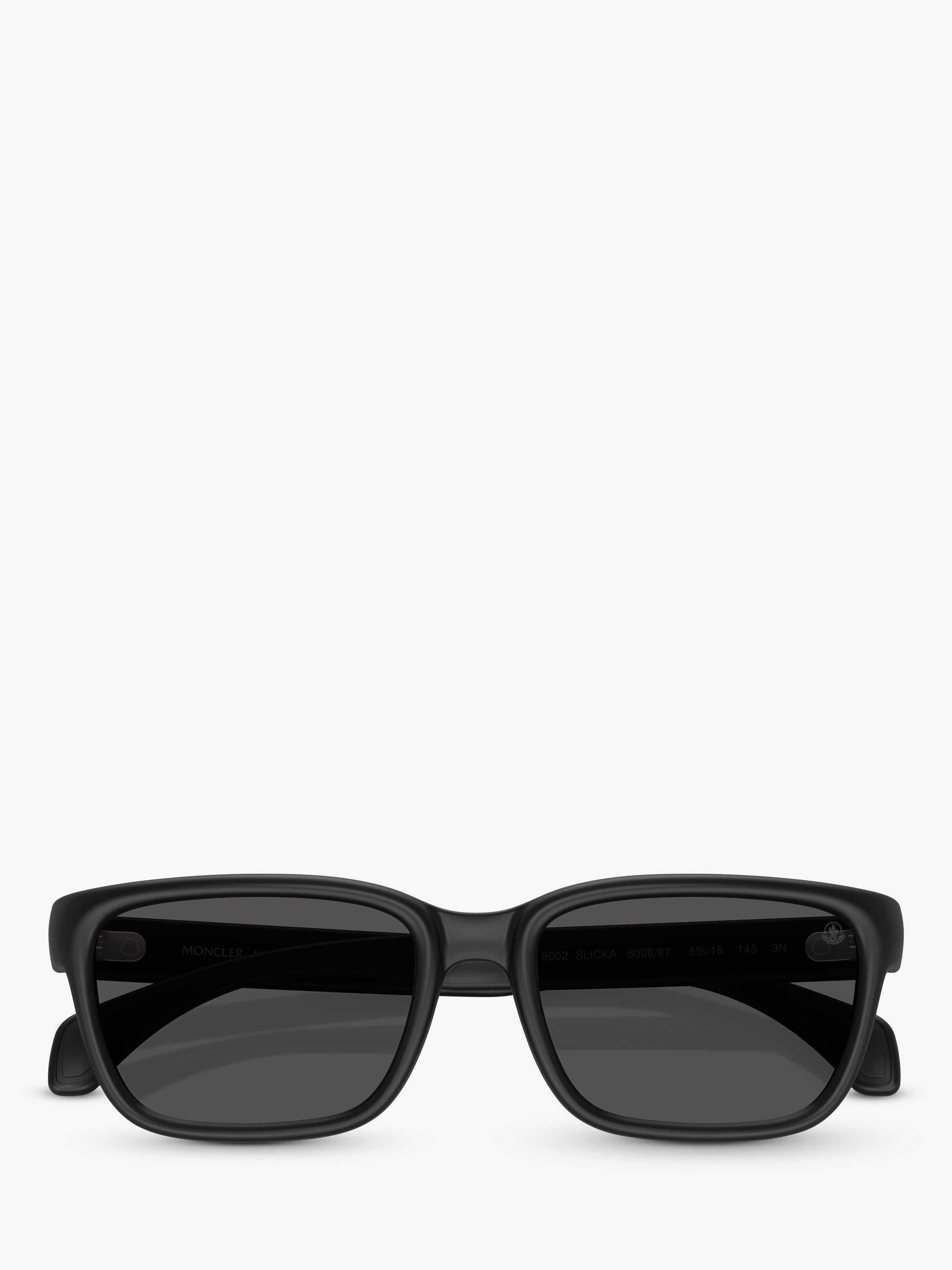 Moncler rectangular sunglasses matte black, imported from the UK