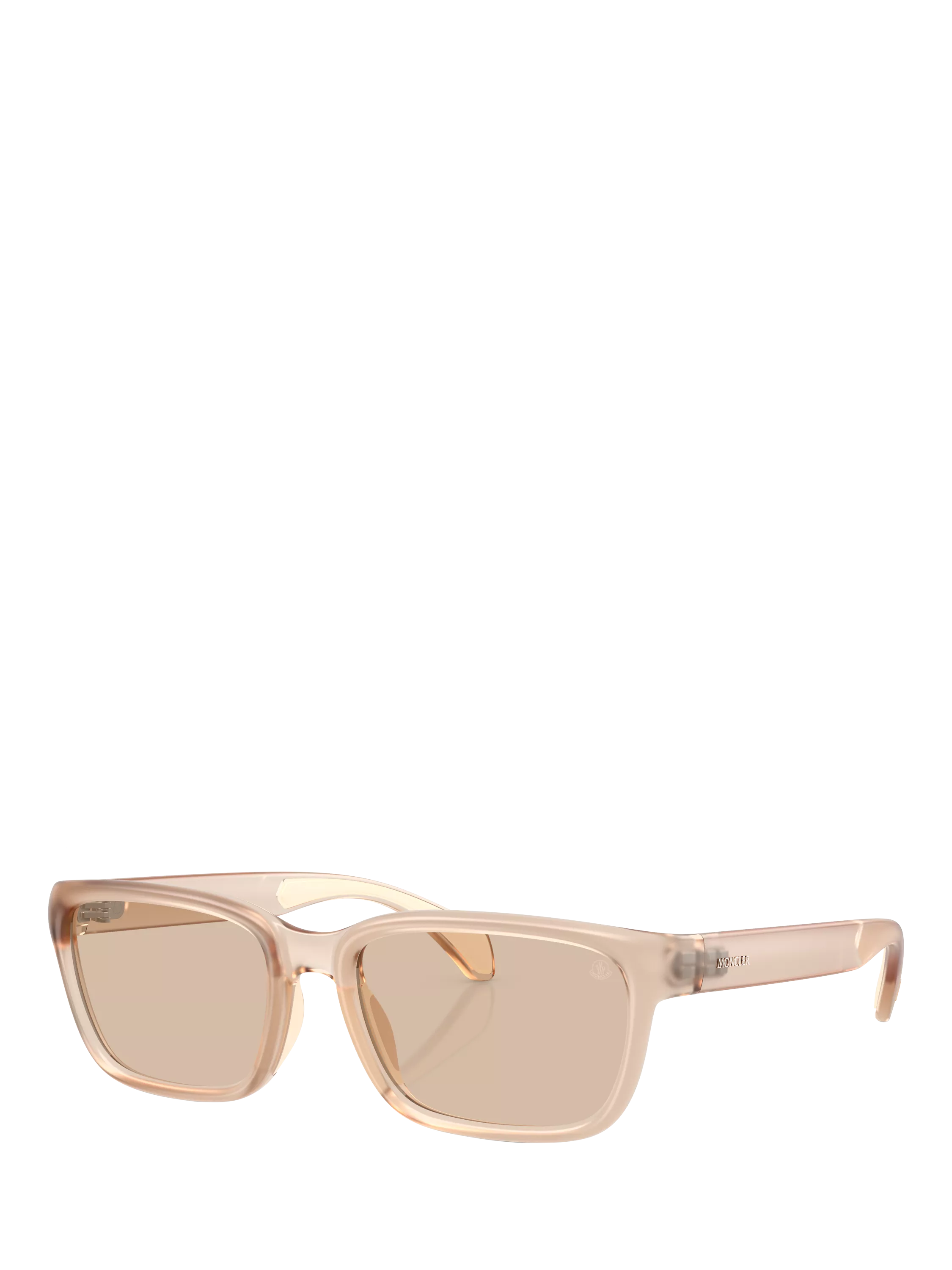 Moncler rectangular sunglasses milky pink blush unisex, imported from the UK