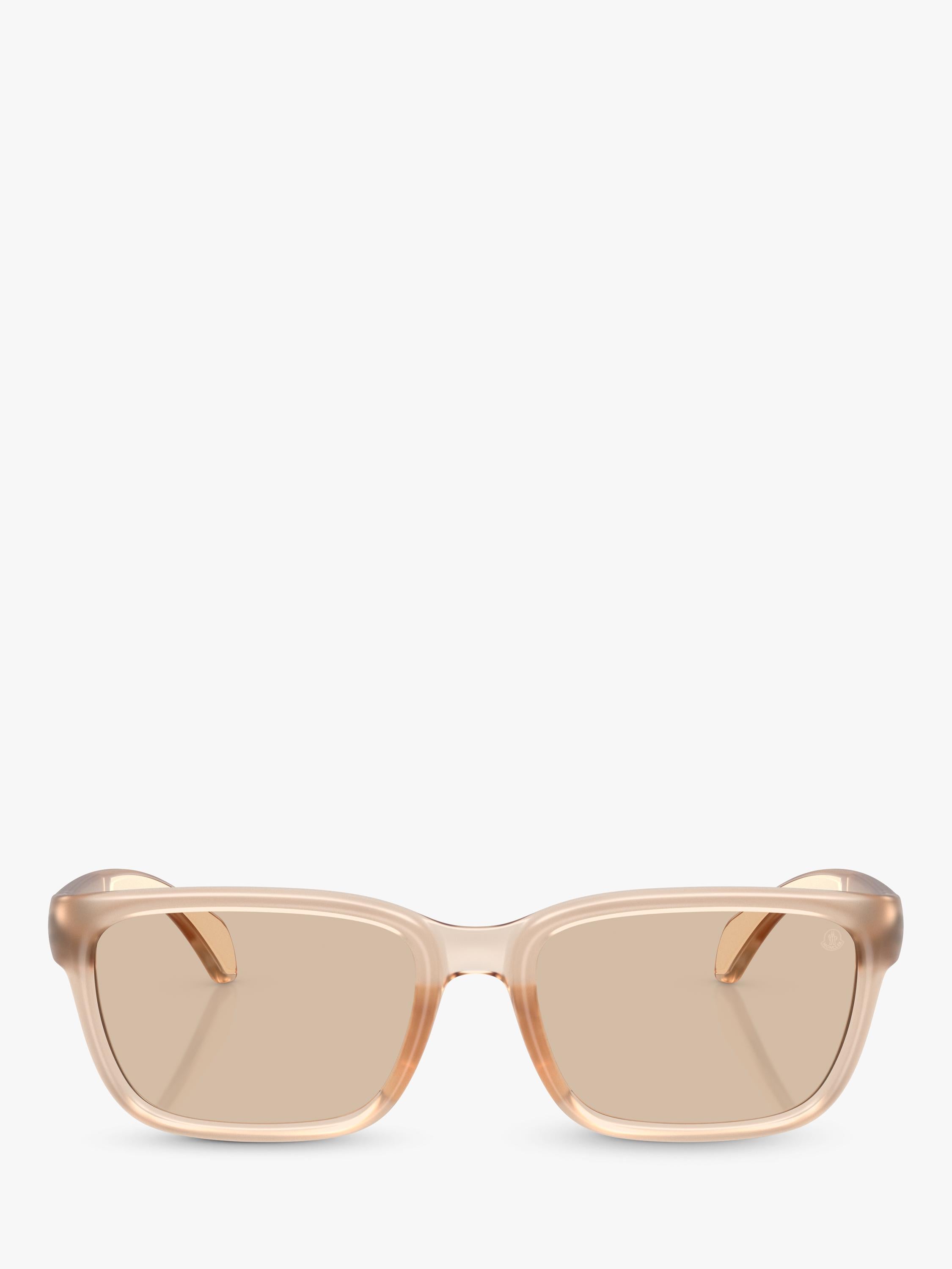 Moncler rectangular sunglasses milky pink blush unisex, imported from the UK