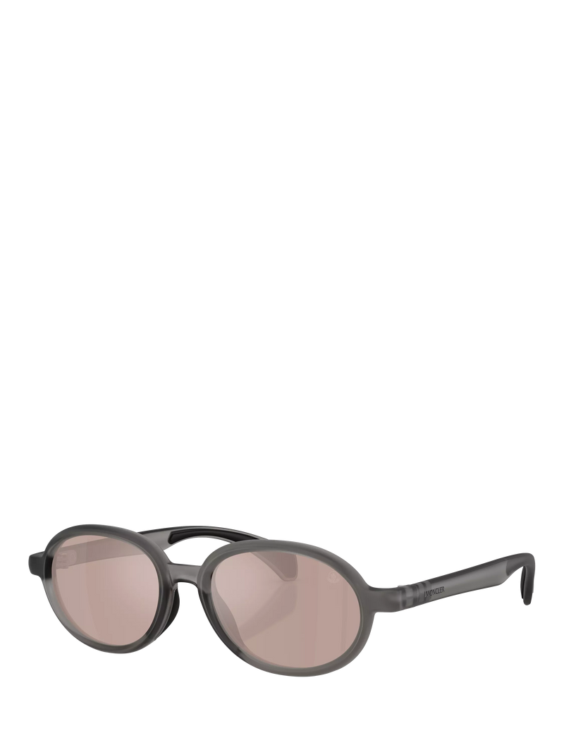 Moncler oval sunglasses shiny grey pink frame, imported from the UK
