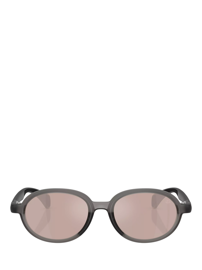 Moncler oval sunglasses shiny grey pink frame, imported from the UK