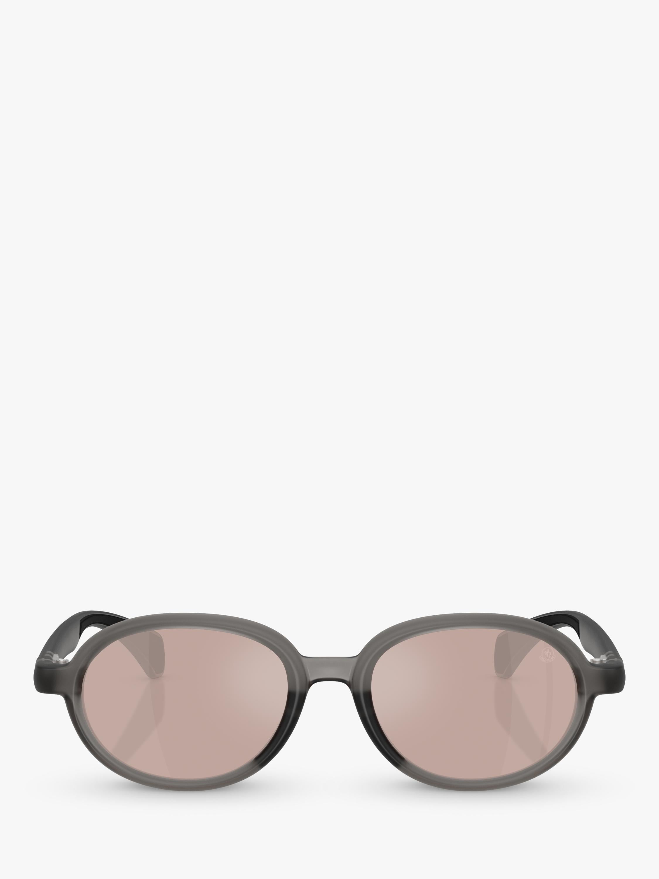 Moncler oval sunglasses shiny grey pink frame, imported from the UK