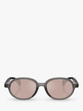 Moncler oval sunglasses shiny grey pink frame, imported from the UK
