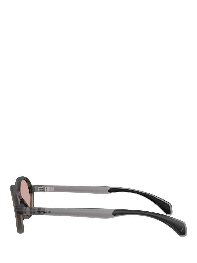 Moncler oval sunglasses shiny grey pink frame, imported from the UK