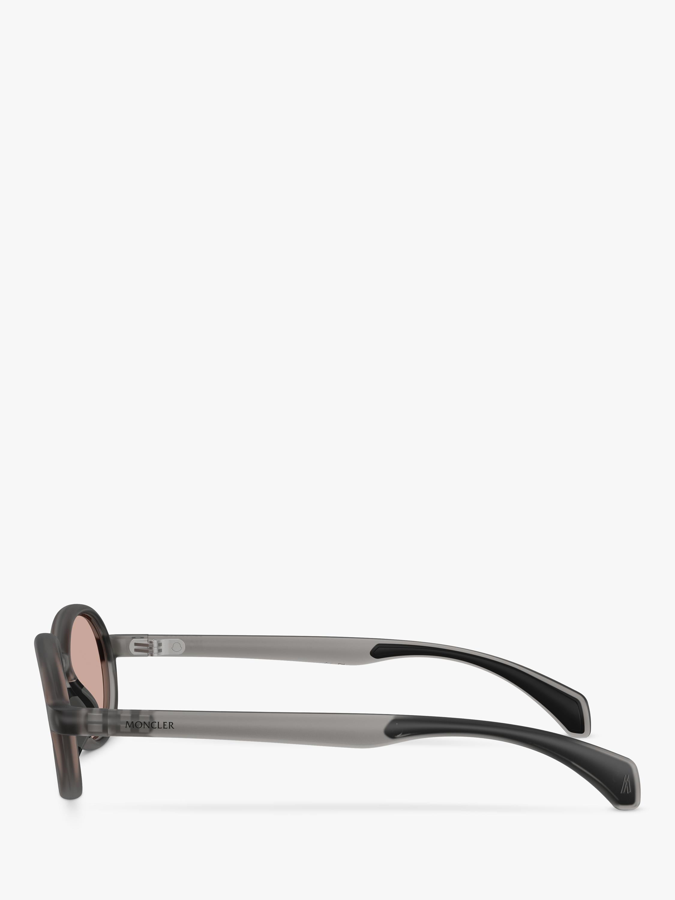 Moncler oval sunglasses shiny grey pink frame, imported from the UK