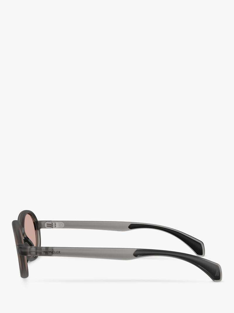 Moncler oval sunglasses shiny grey pink frame, imported from the UK