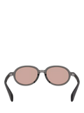 Moncler oval sunglasses shiny grey pink frame, imported from the UK