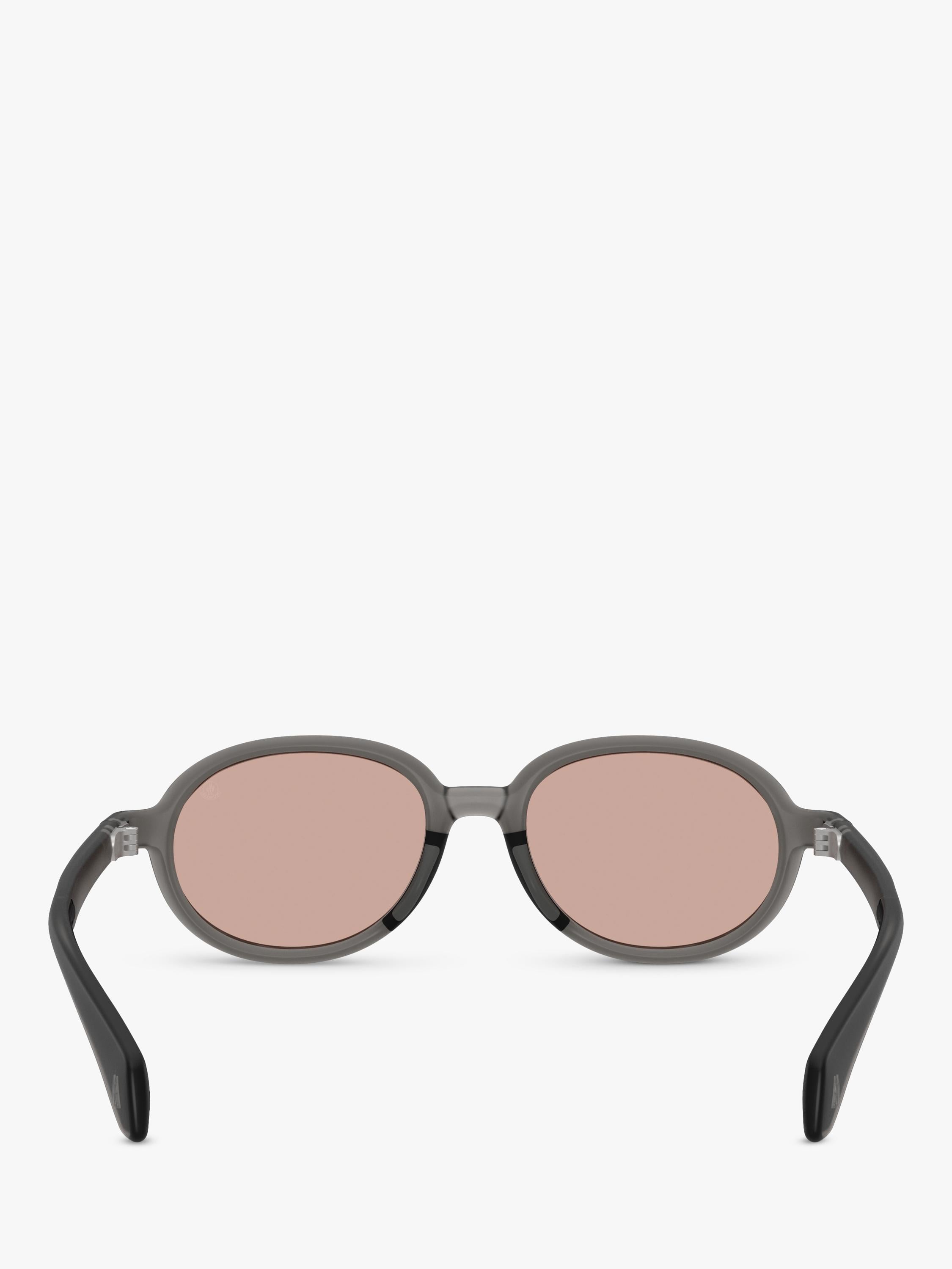 Moncler oval sunglasses shiny grey pink frame, imported from the UK