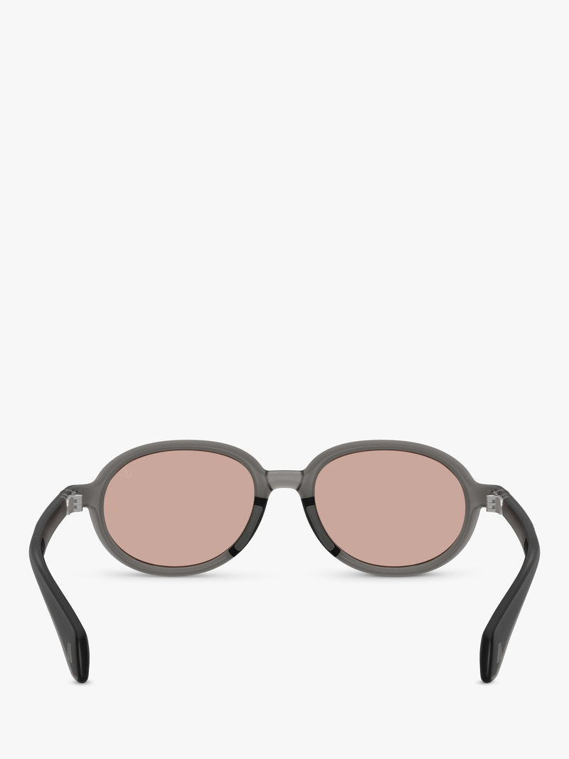 Moncler oval sunglasses shiny grey pink frame, imported from the UK