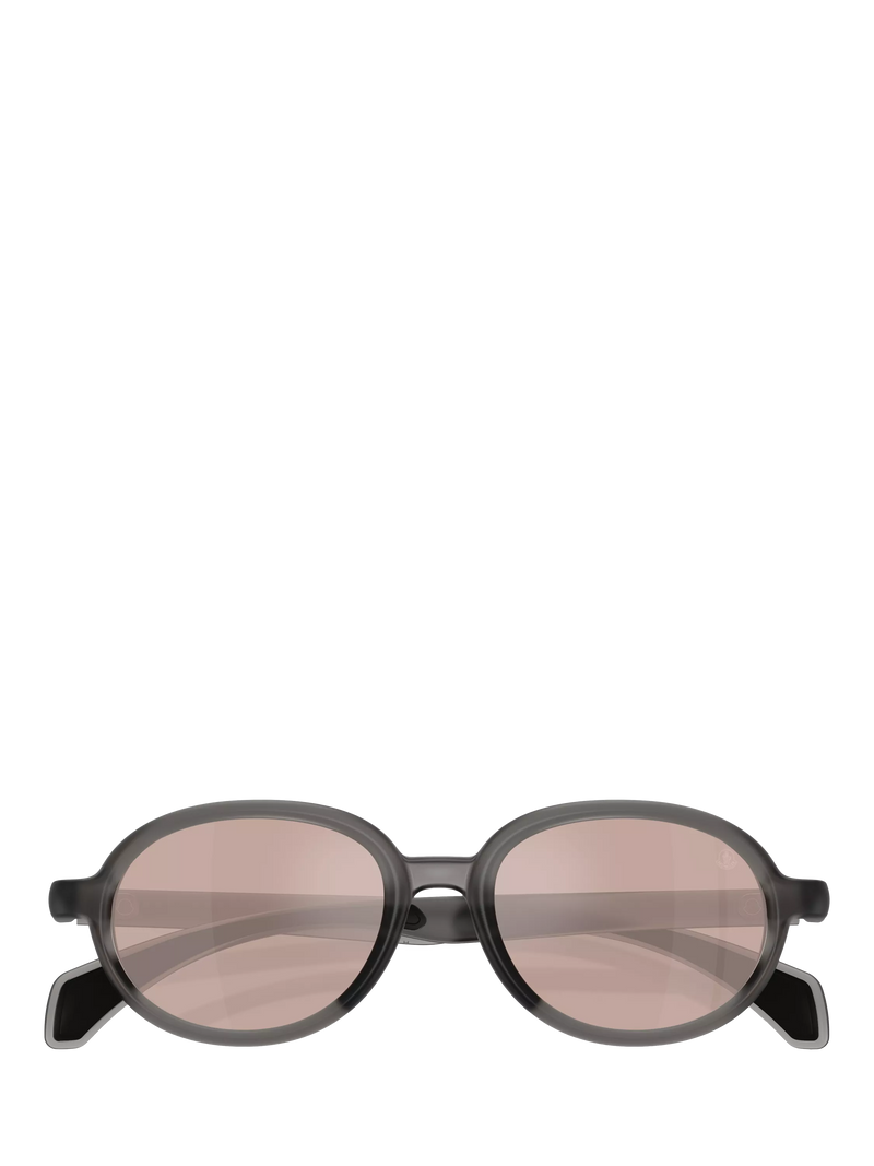 Moncler oval sunglasses shiny grey pink frame, imported from the UK