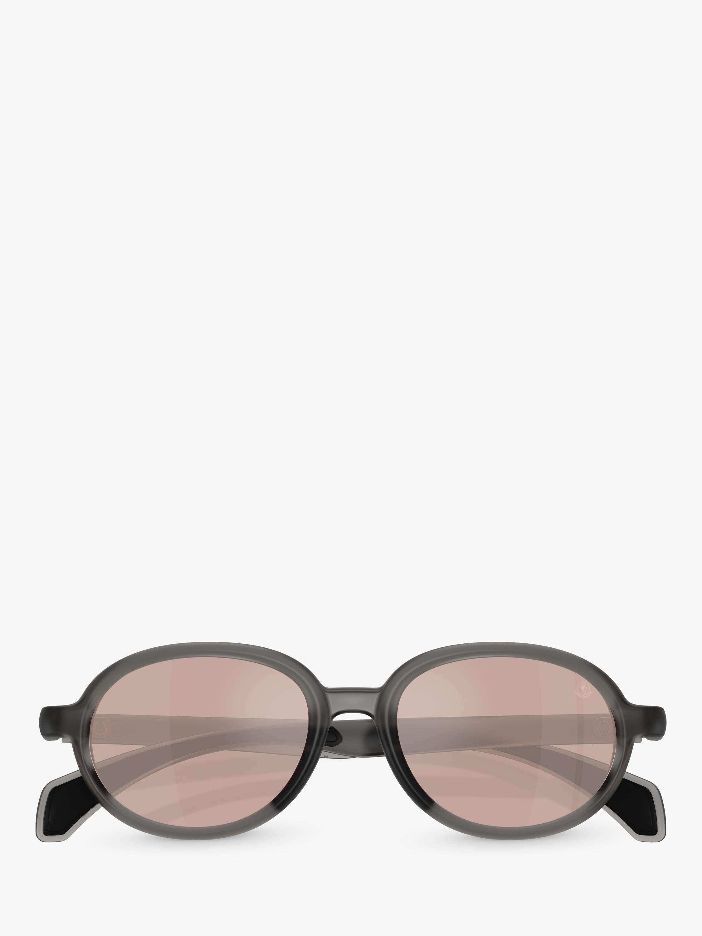 Moncler oval sunglasses shiny grey pink frame, imported from the UK
