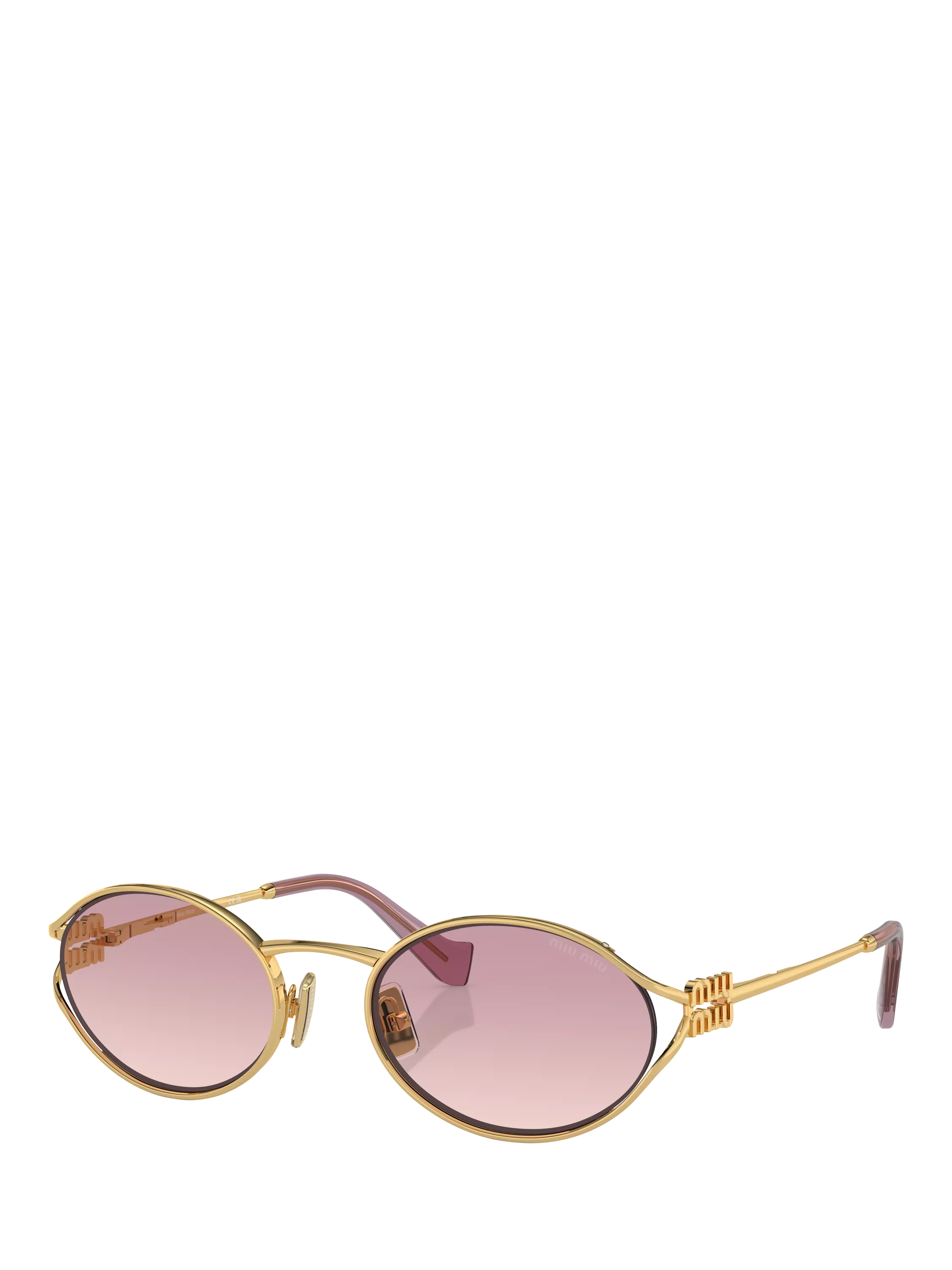 Miu Miu oval sunglasses gold pink polyamide - British product
