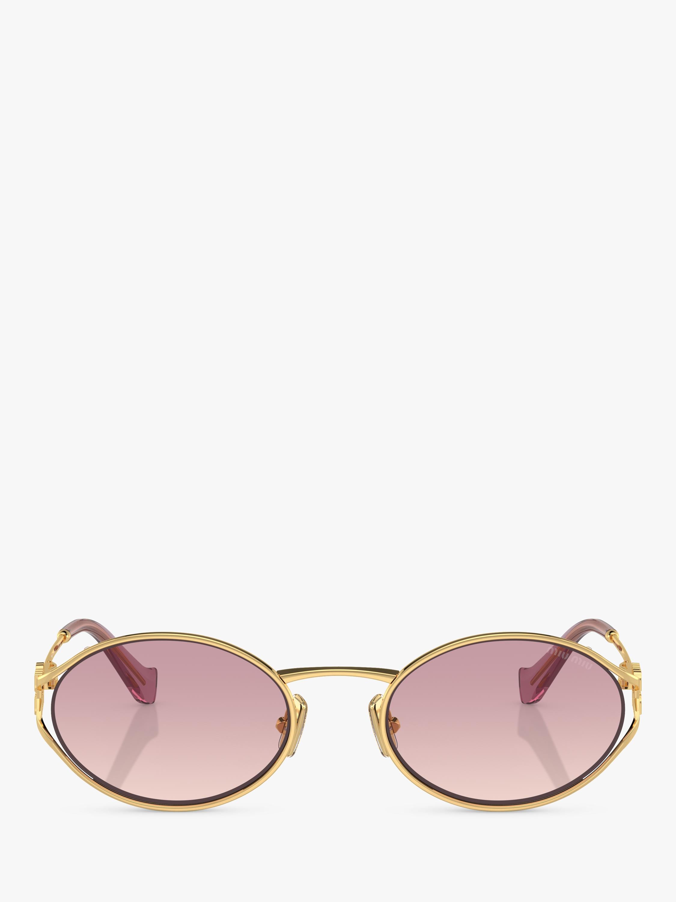 Miu Miu oval sunglasses gold pink polyamide - British product