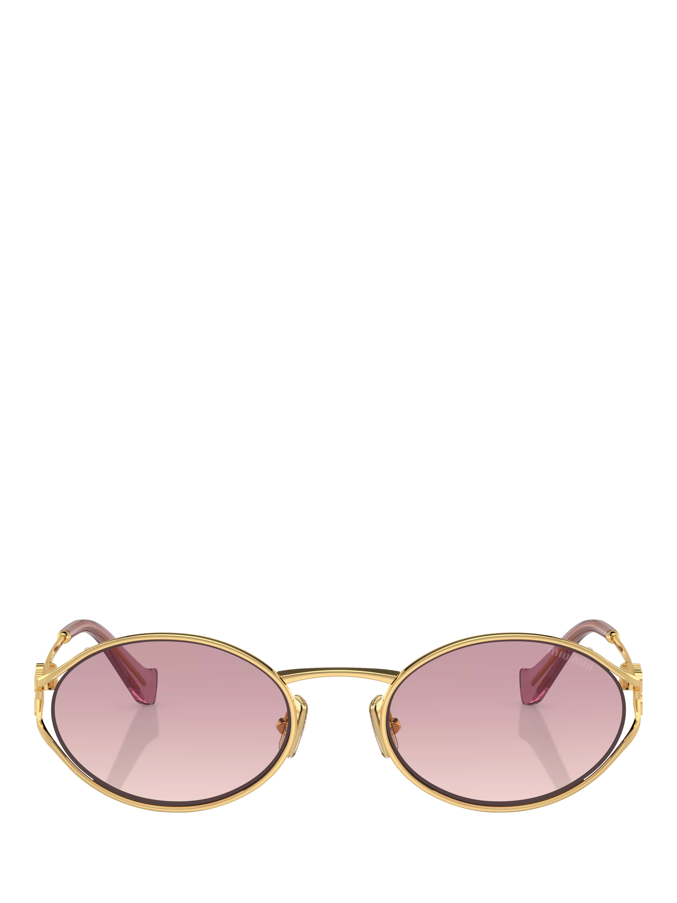 Miu Miu oval sunglasses gold pink polyamide - British product