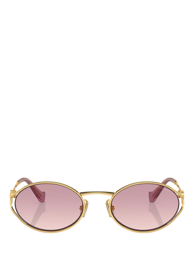 Miu Miu oval sunglasses gold pink polyamide - British product
