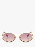 Miu Miu oval sunglasses gold pink polyamide - British product