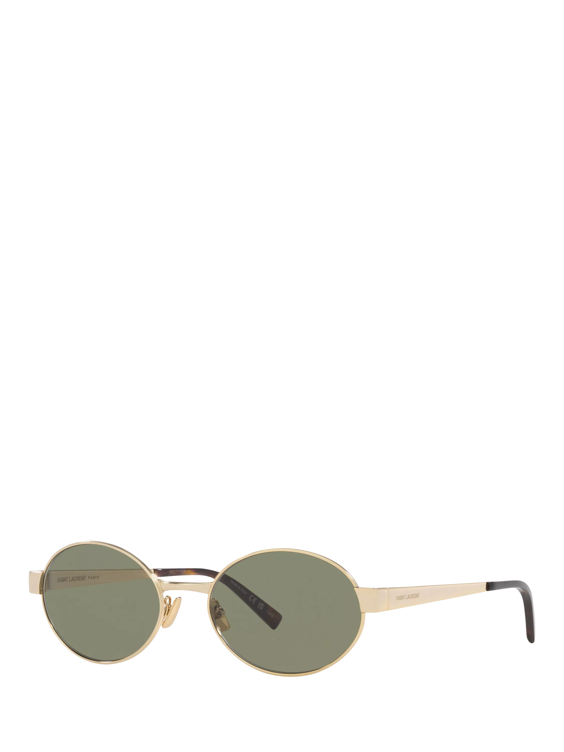 Yves Saint Laurent oval sunglasses gold metal frame green lenses, UK version