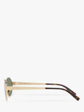 Yves Saint Laurent oval sunglasses gold metal frame green lenses, UK version