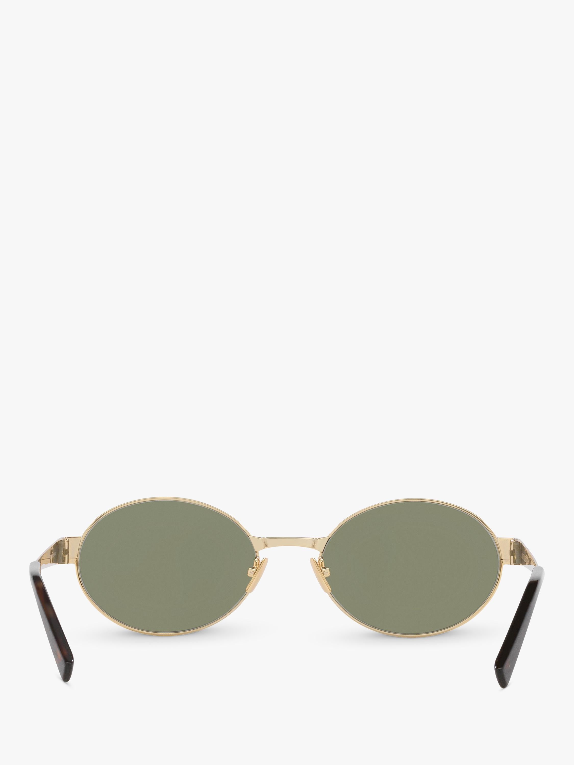 Yves Saint Laurent oval sunglasses gold metal frame green lenses, UK version