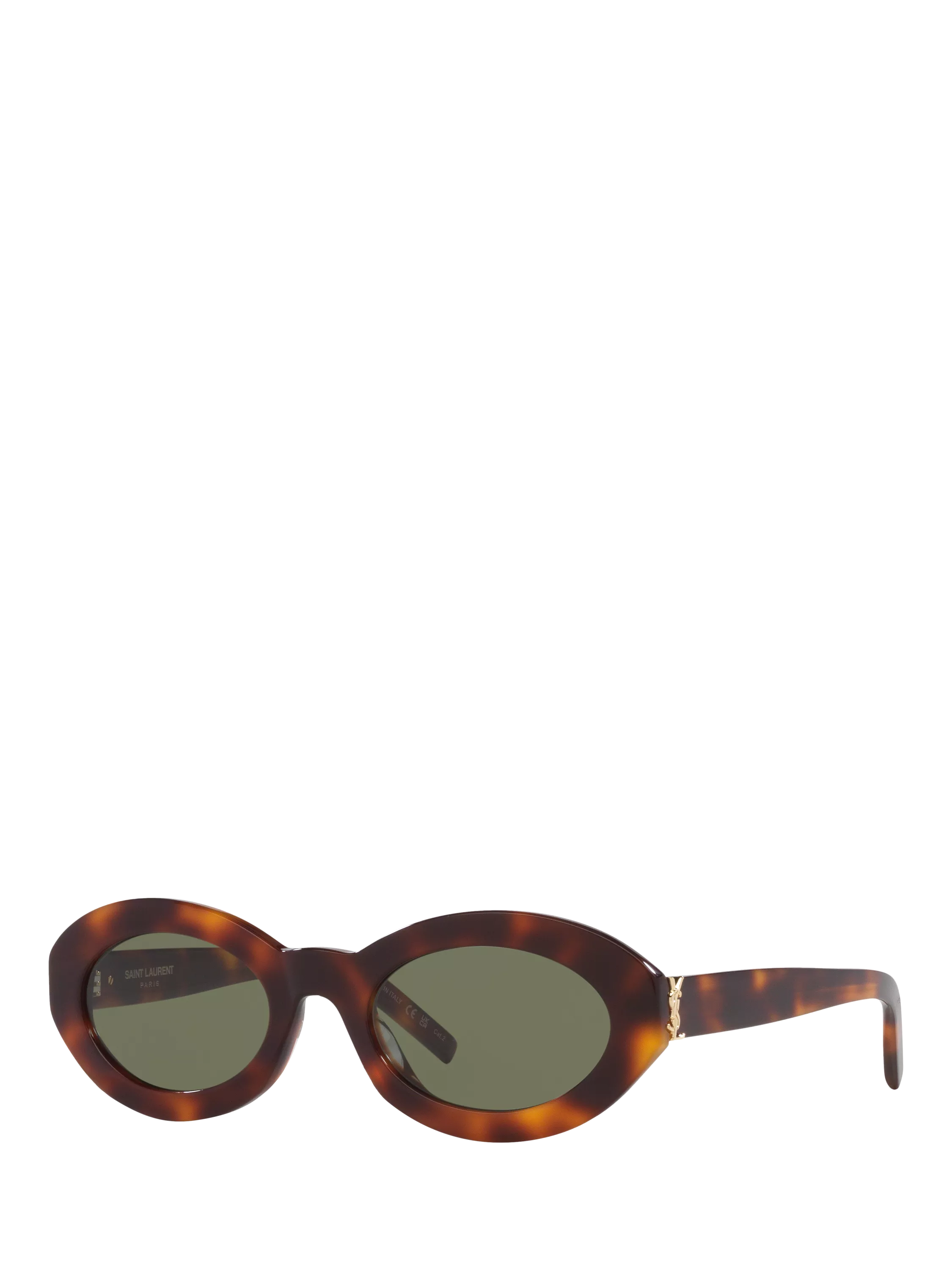 Yves Saint Laurent oval sunglasses tortoise green - British product