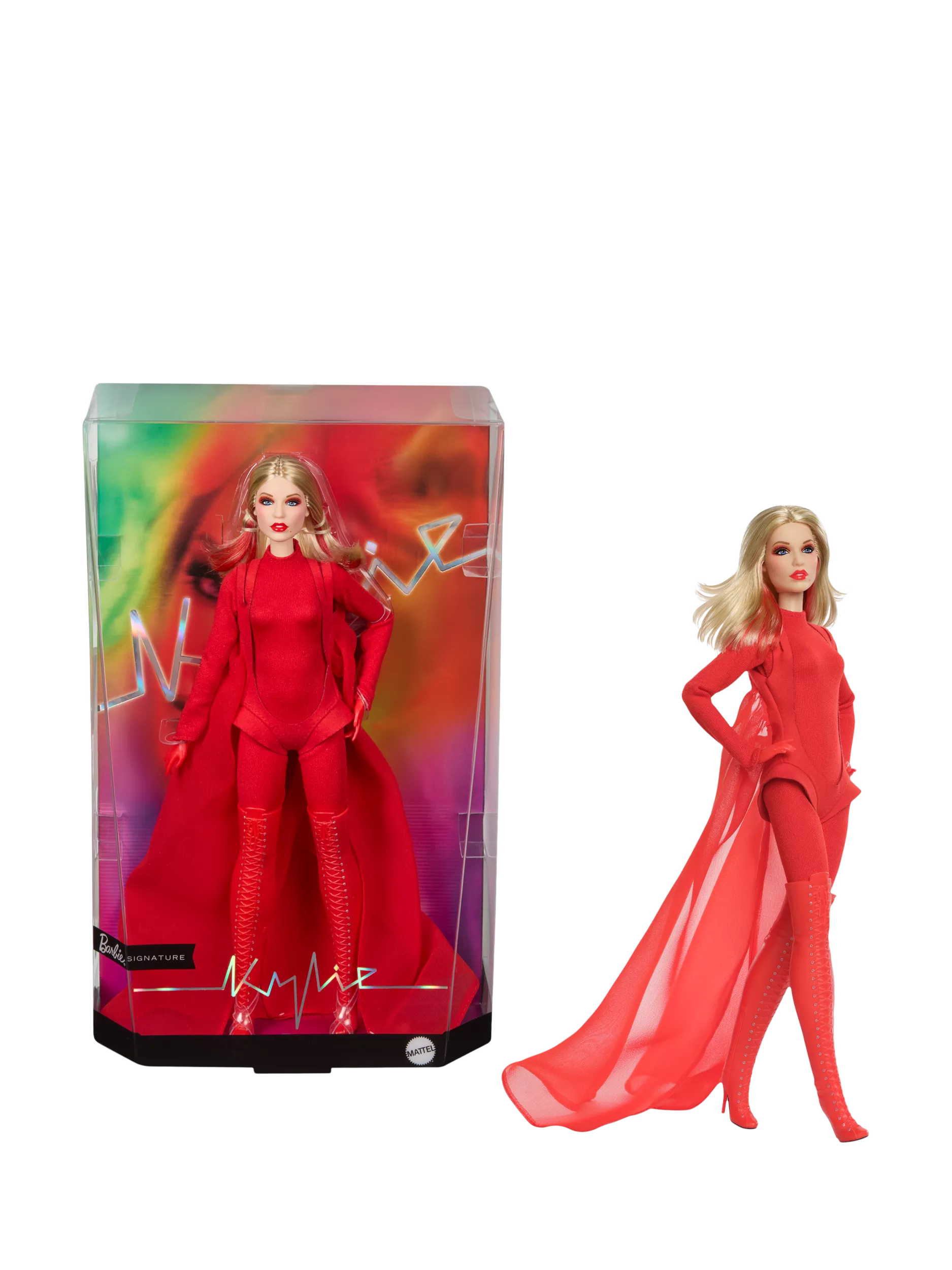 Barbie Kylie Minogue collector doll in red outfit (British brand)