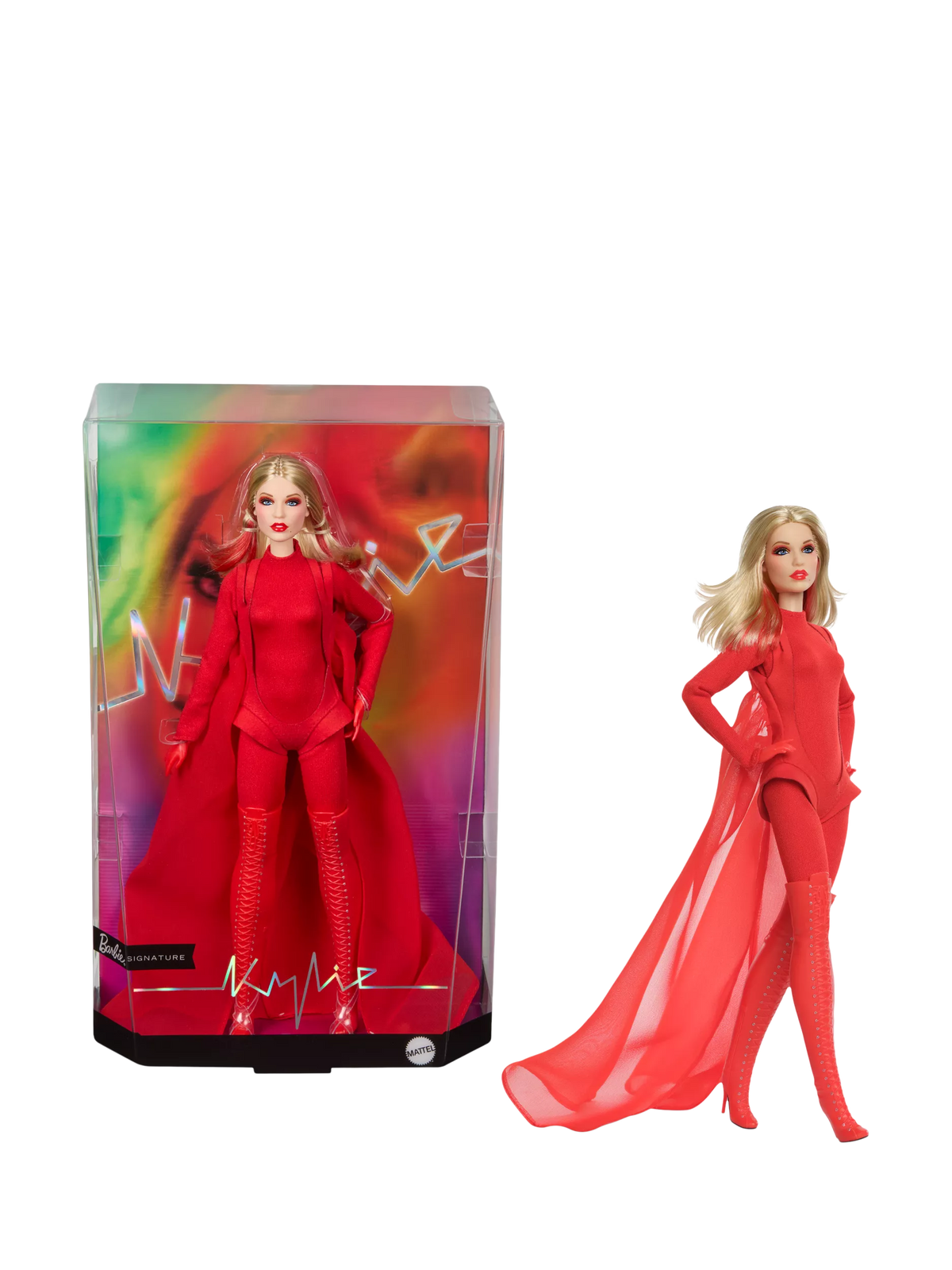Barbie Kylie Minogue collector doll in red outfit (British brand)