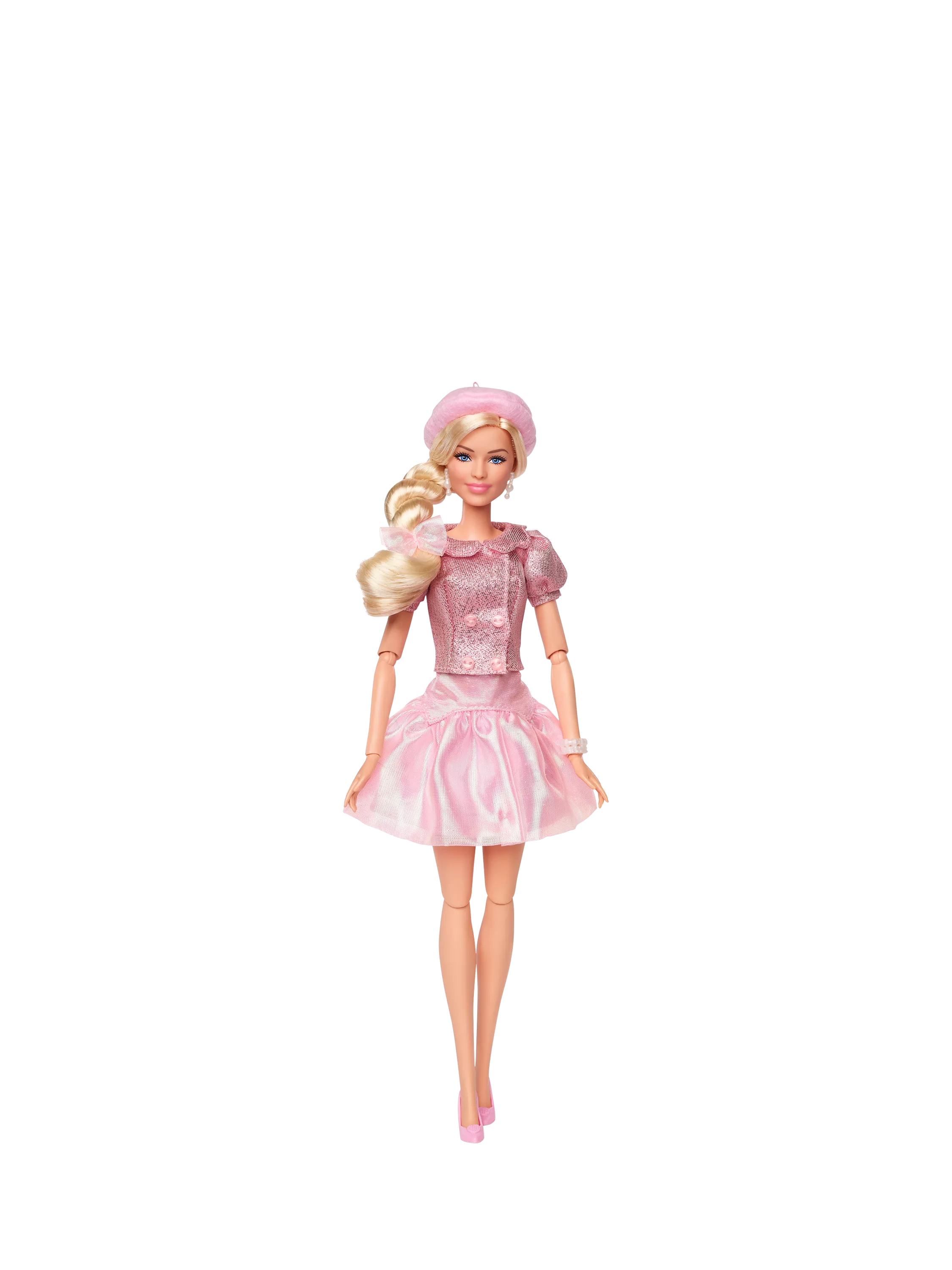 Barbie The Movie pink beret doll collectable - British product