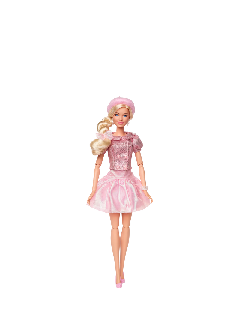 Barbie The Movie pink beret doll collectable - British product