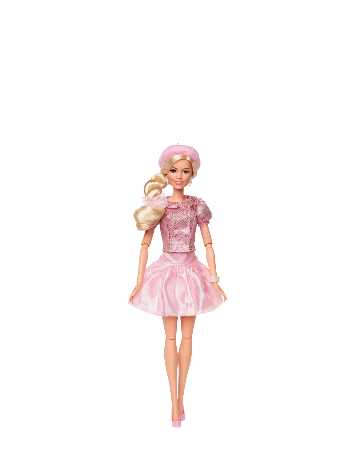 Barbie The Movie pink beret doll collectable - British product