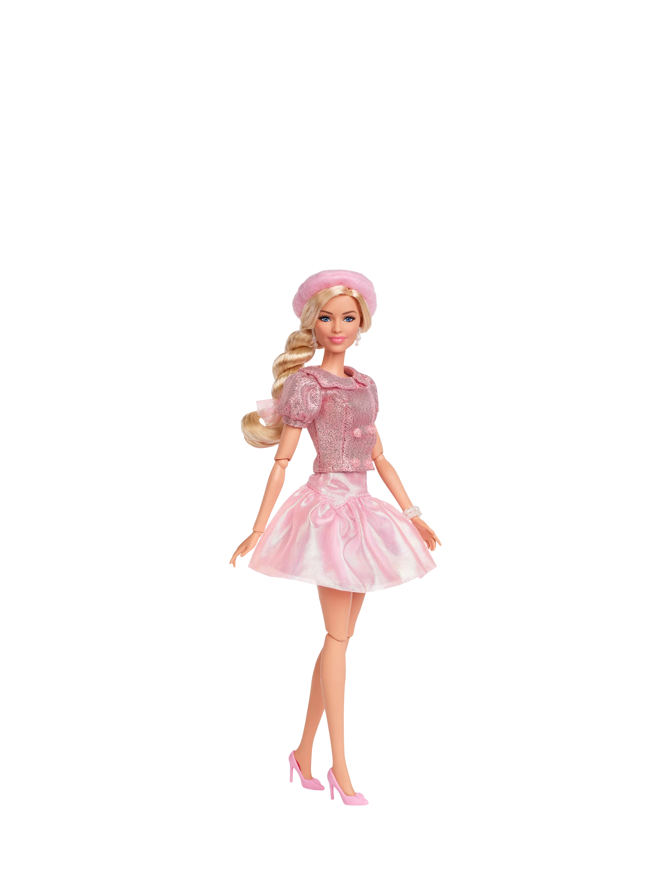 Barbie The Movie pink beret doll collectable - British product
