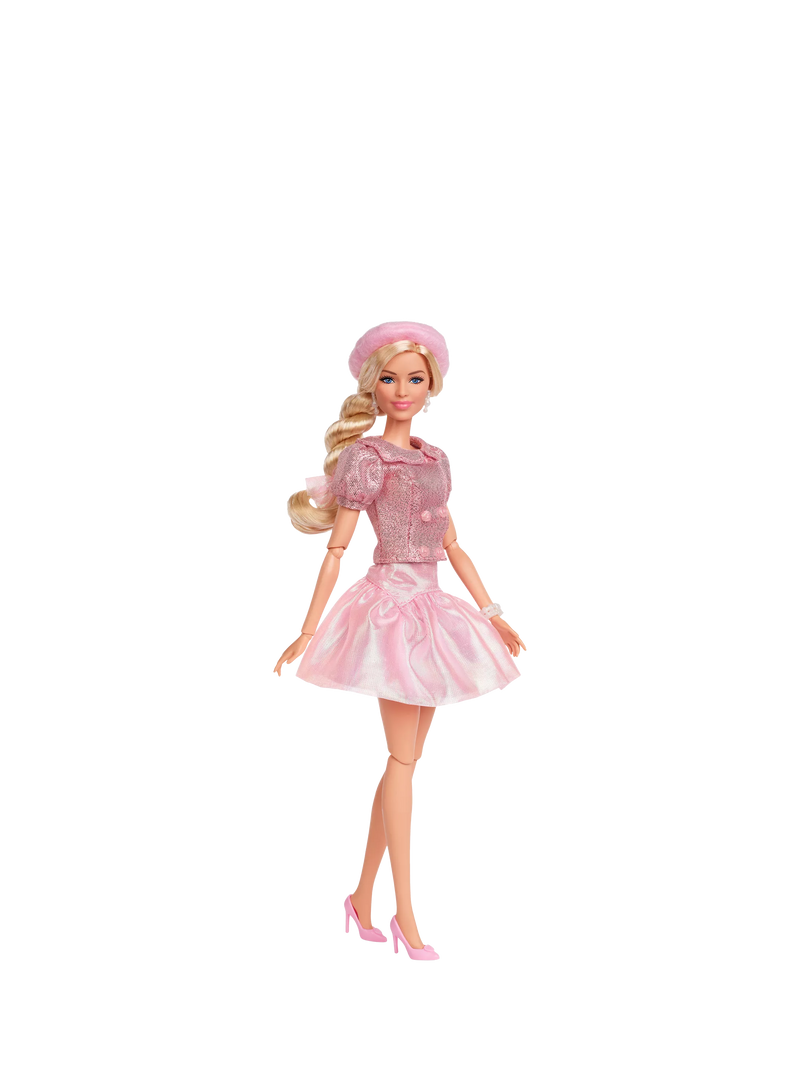 Barbie The Movie pink beret doll collectable - British product