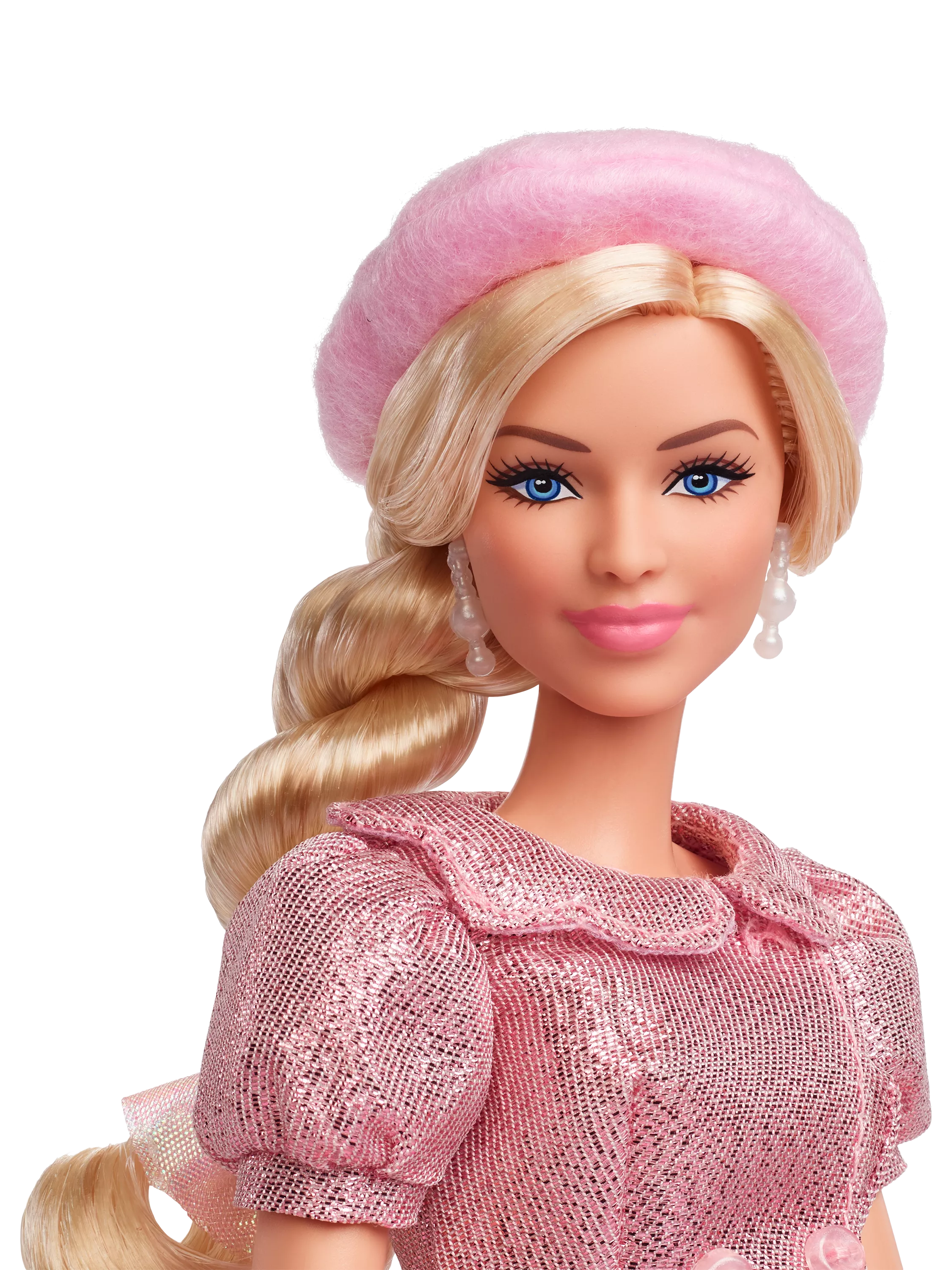 Barbie The Movie pink beret doll collectable - British product
