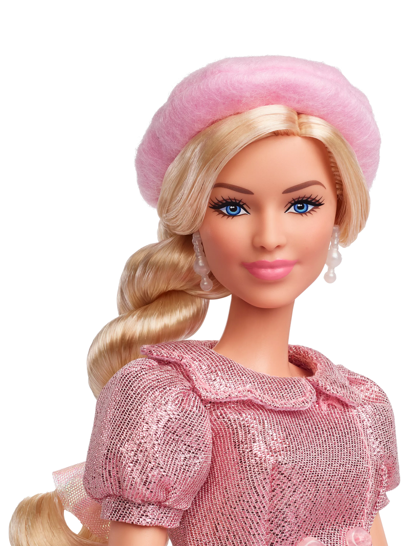 Barbie The Movie pink beret doll collectable - British product