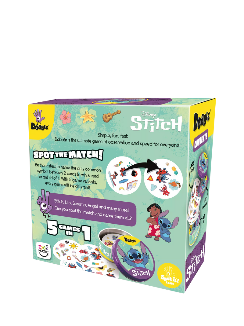 Esdevium Dobble Disney Lilo & Stitch spot the match game - British product