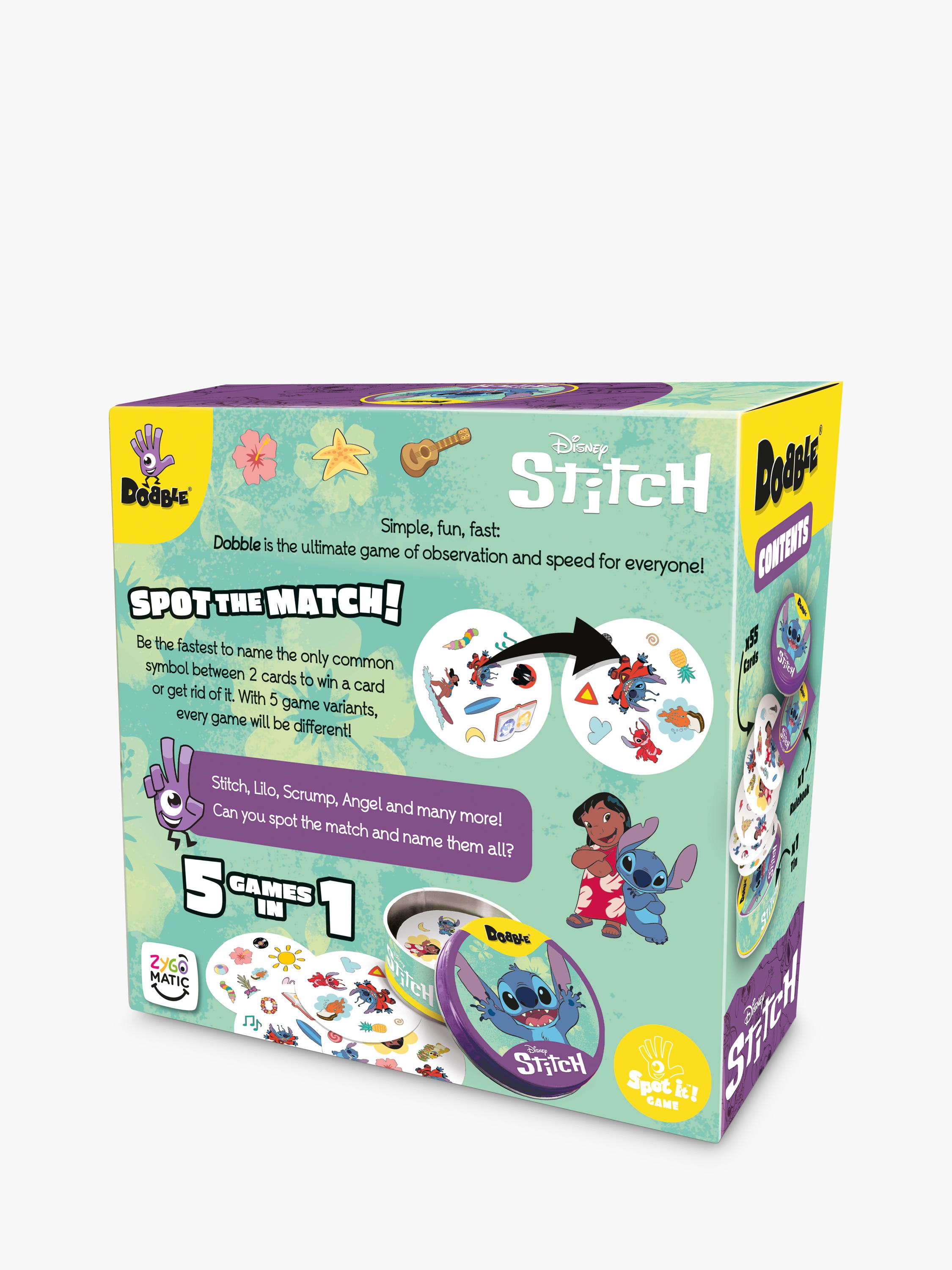 Esdevium Dobble Disney Lilo & Stitch spot the match game - British product
