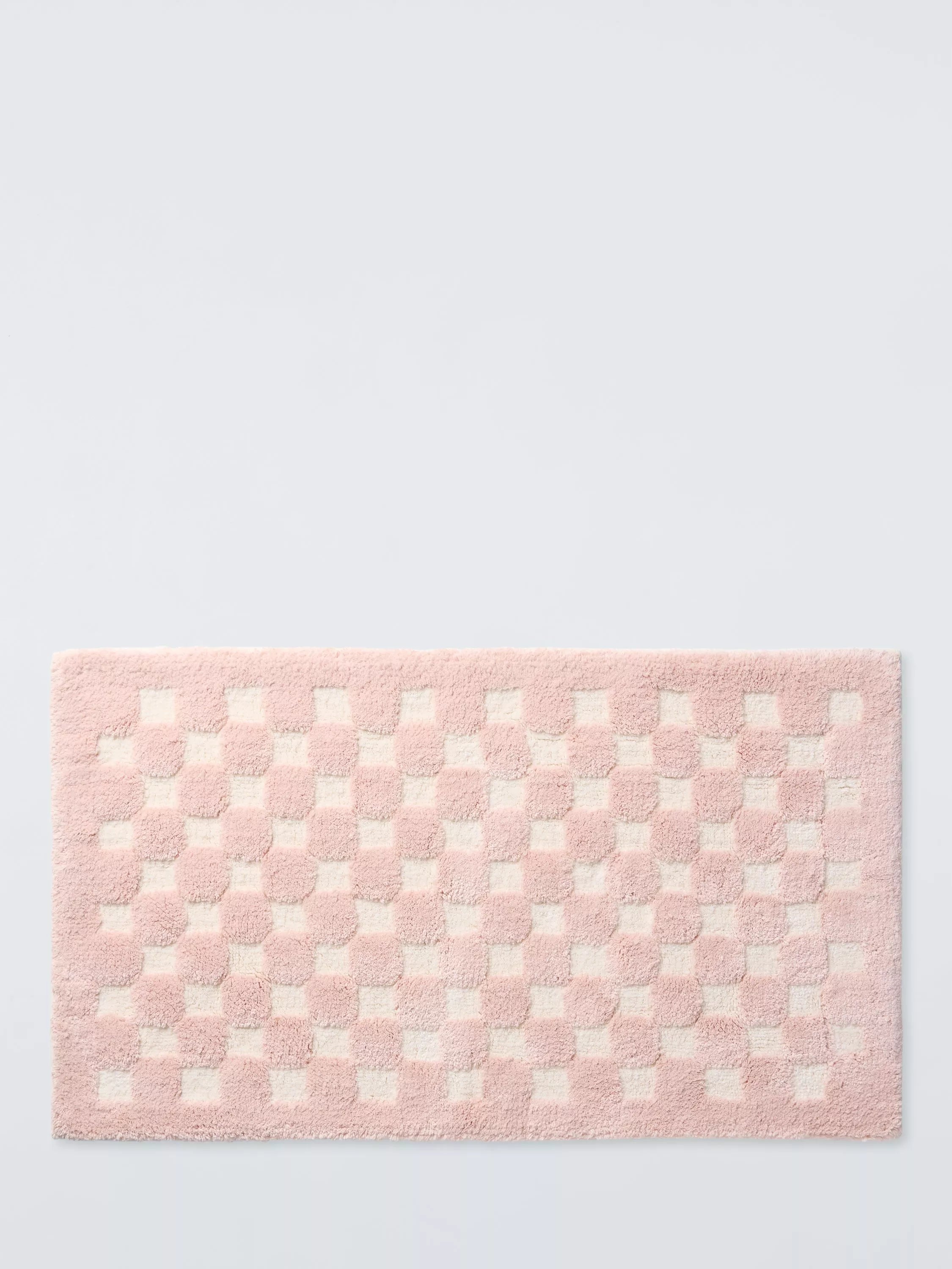 John Lewis Textured Checkerboard Bath Mat, Plaster