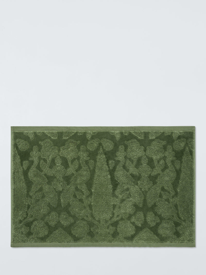 Indian Motif Floral Bath Mat with Two-Tone Design
