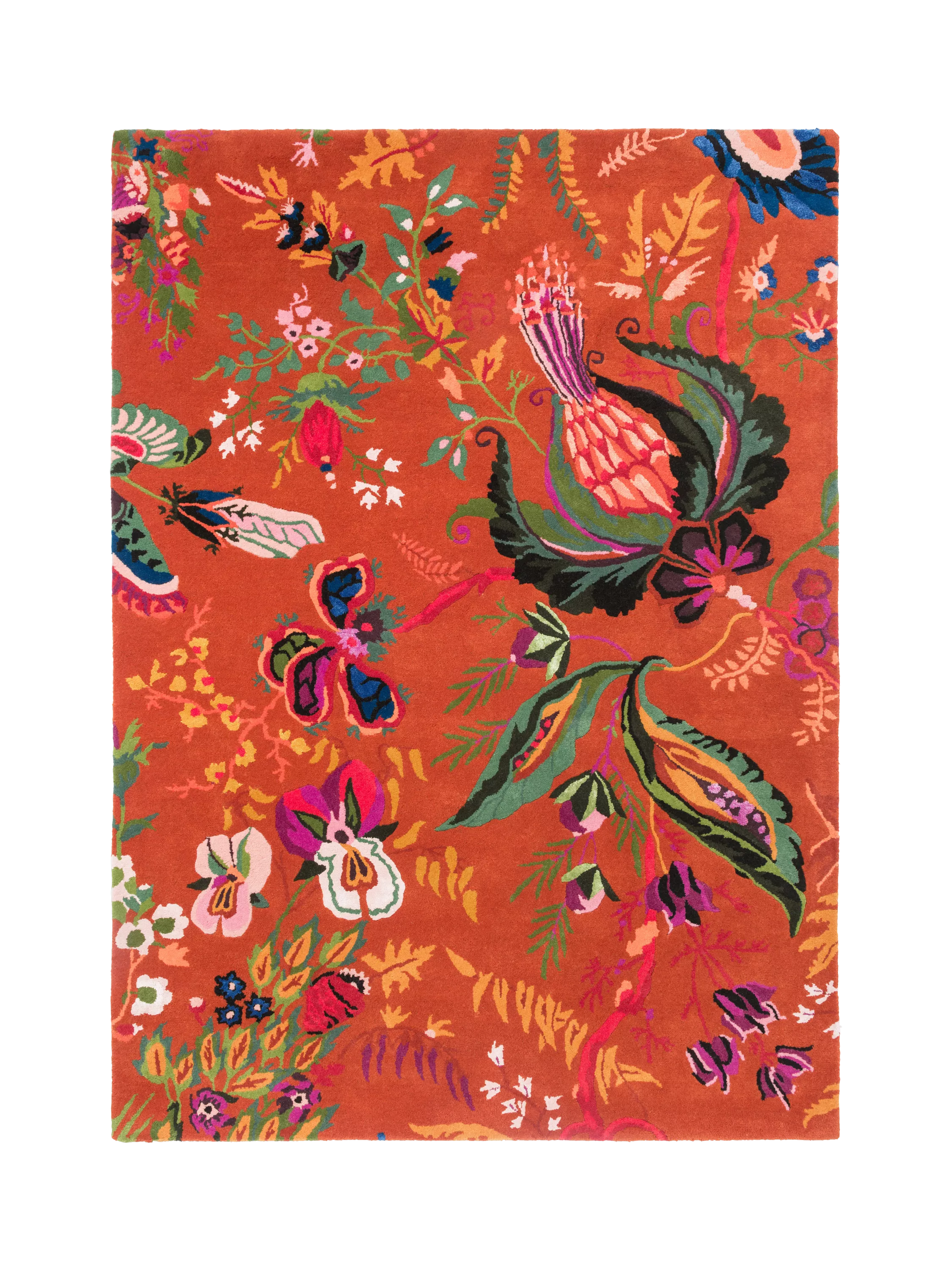 Tapis Harlequin Wonderland Floral en laine riche multicolore, version UK