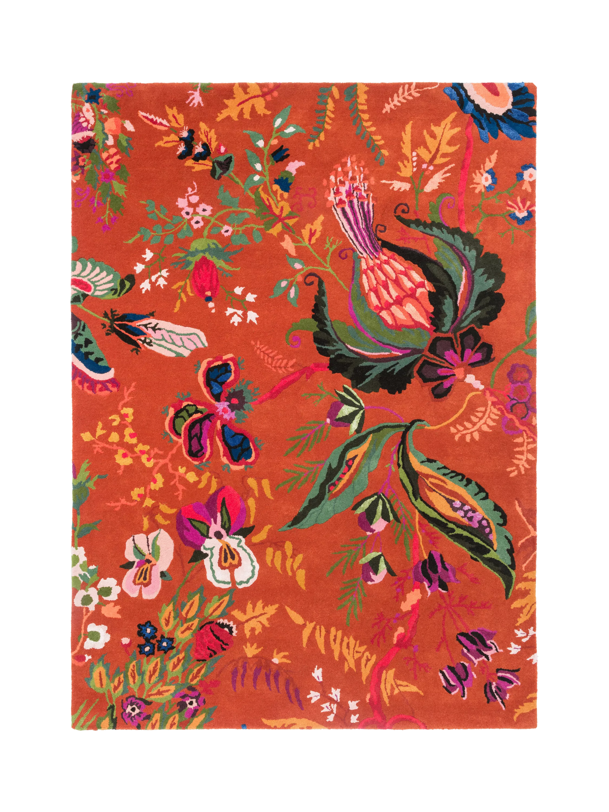 Tapis Harlequin Wonderland Floral en laine riche multicolore, version UK