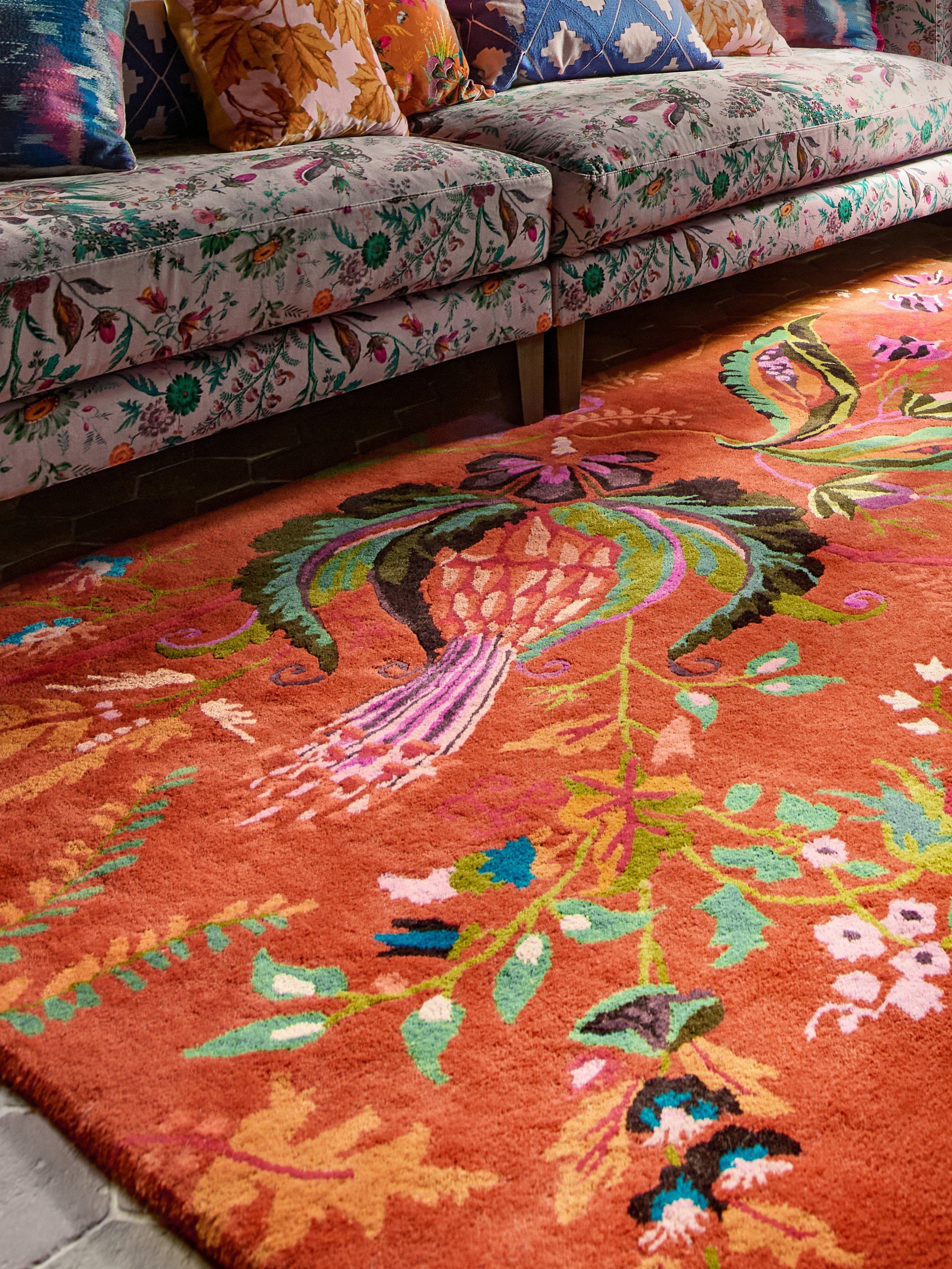 Tapis Harlequin Wonderland Floral en laine riche multicolore, version UK