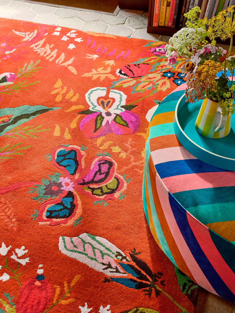 Tapis Harlequin Wonderland Floral en laine riche multicolore, version UK