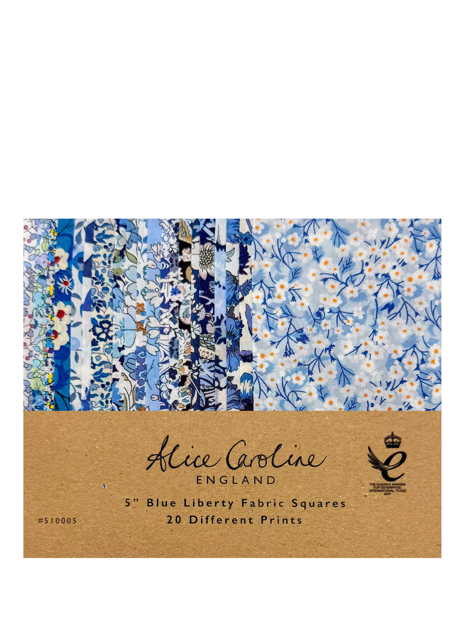Alice Caroline Liberty charm squares blue 20-pack - British product