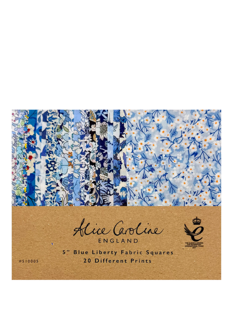 Alice Caroline Liberty charm squares blue 20-pack - British product