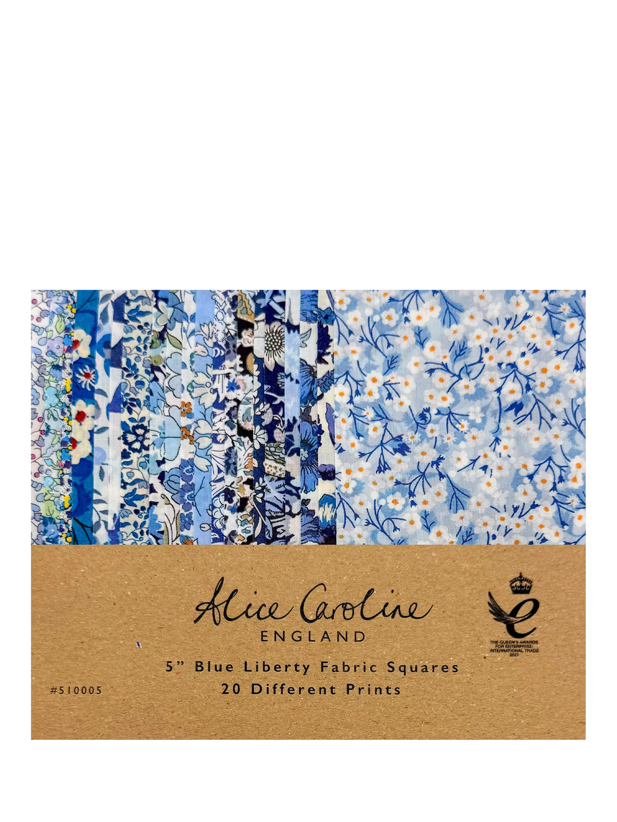 Alice Caroline Liberty charm squares blue 20-pack - British product