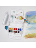 Winsor & Newton travel watercolour paint set with 12 half pans and accessories (British brand)